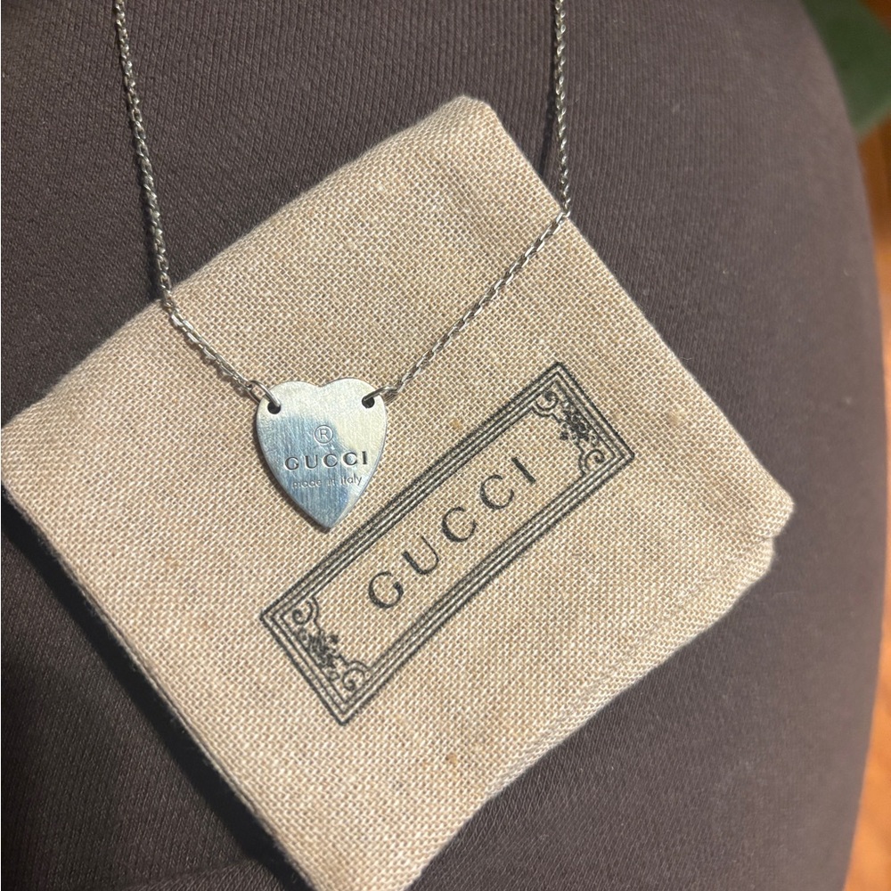 Gucci Silver Heart Necklace